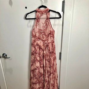 NWT Fame and Partners Light Pink-Floral High Neck Gown, Size 6